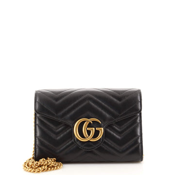 Gucci GG Marmont Chain Wallet Matelasse Leather Mini
