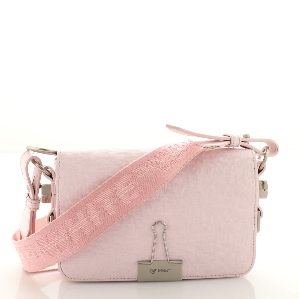 Off-White Pink Binder Clip Bag Off-White
