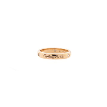 Tiffany & Co. Notes Wedding Band Ring 18K Rose Gold with Diamonds 3mm