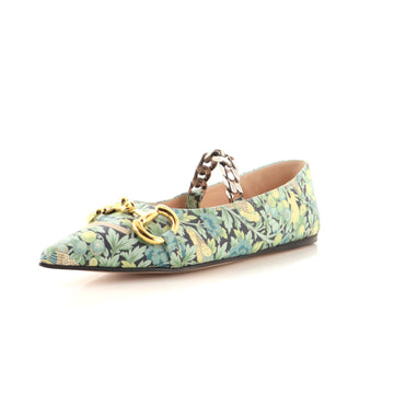 Gucci Women's Deva Horsebit Chain Ballerina Flats Leather