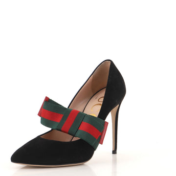 Gucci Women's Web Bow Pumps Suede