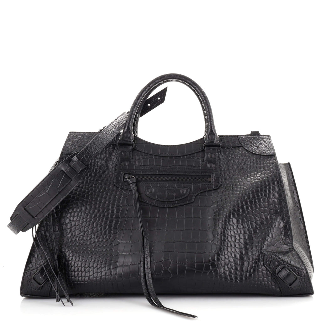 Balenciaga Neo Classic City Bag Crocodile Embossed Leather Large