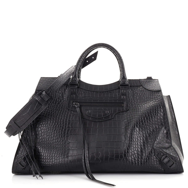 Balenciaga Neo Classic City Bag Crocodile Embossed Leather Large