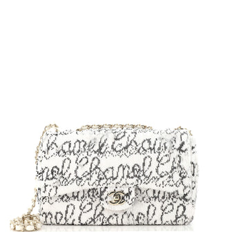 Chanel Classic Single Flap Bag Logo Signature Sequins Medium