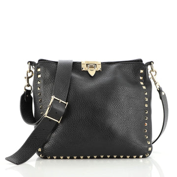 Valentino Garavani Rockstud Flip Lock Messenger Bag Leather Small