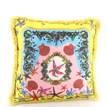 Versace Fringe Throw Pillow Printed Silk