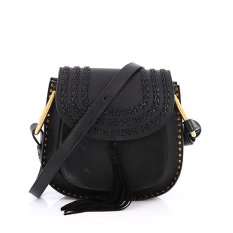 Chloe Hudson Handbag Whipstitch Leather Small Black 
