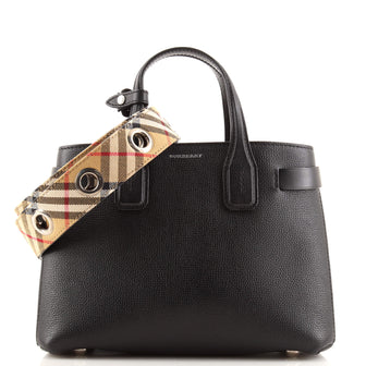 Burberry Banner NM Tote Leather with Vintage Check Canvas Small