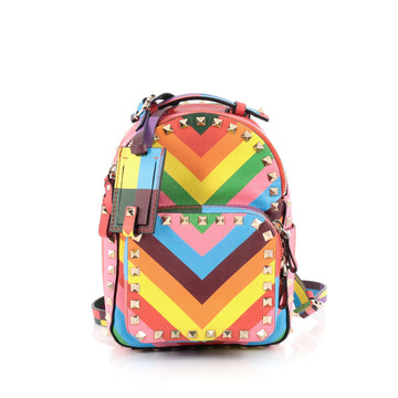 Valentino 1973 Rockstud Backpack Striped Leather Mini 1841401