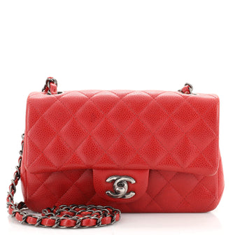 Chanel Classic Single Flap Bag Quilted Caviar Mini