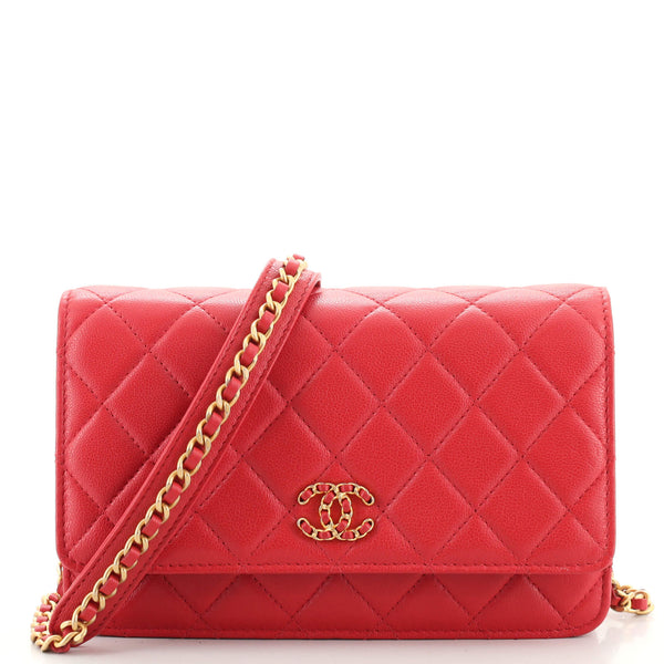 Chanel 19 Wallet on Chain Quilted Lambskin Red 1841736