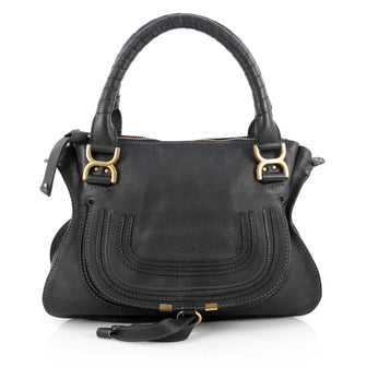 Chloe Marcie Satchel Leather Medium Black