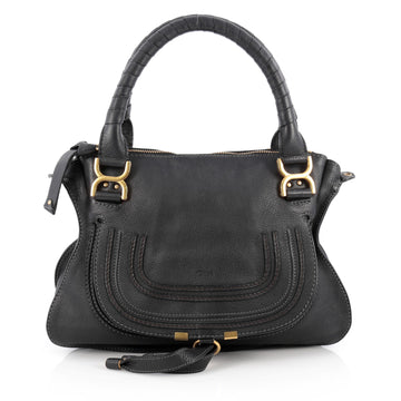 Chloe Marcie Satchel Leather Medium Black
