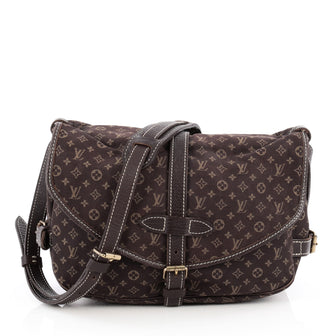 Louis Vuitton Saumur Handbag Mini Lin Brown