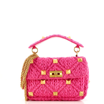 Valentino Garavani Roman Stud Flap Bag Quilted Knit Medium