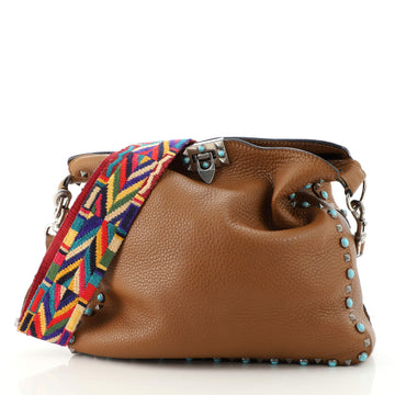 Valentino Garavani Rolling Rockstud Flip Lock Messenger Bag Leather with Cabochons Medium