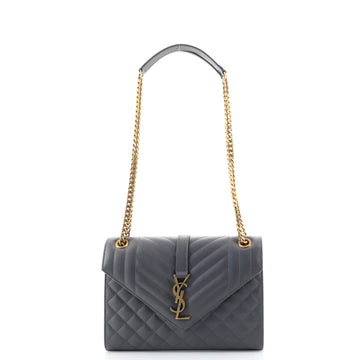 Saint Laurent Classic Monogram Envelope Satchel Mixed Matelasse Leather Medium