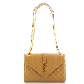 Saint Laurent Classic Monogram Envelope Satchel Mixed Matelasse Leather Medium