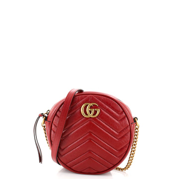 Gucci GG Marmont Round Shoulder Bag Matelasse Leather Mini