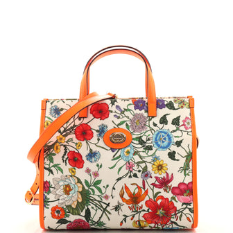 Gucci Convertible Open Tote Flora Canvas Medium