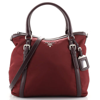 Prada Convertible Belted Tote Tessuto Medium