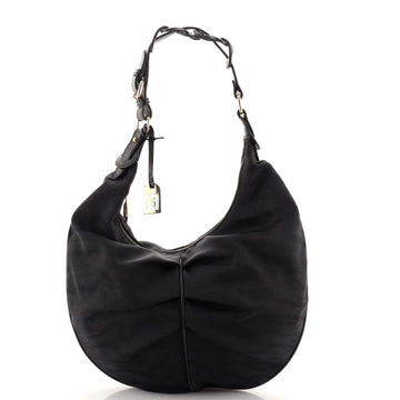 Fendi Vintage Zip Hobo Printed Canvas Small