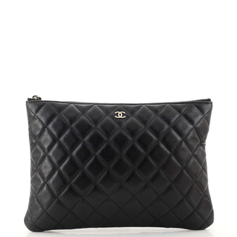Chanel CC Casino O Case Clutch Quilted Lambskin Medium