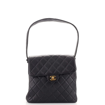 Chanel Vintage Double Sided Flap Bag Quilted Lambskin Tall