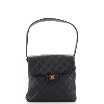 Chanel Vintage Double Sided Flap Bag Quilted Lambskin Tall
