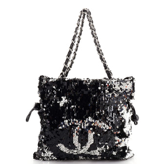 chanel sequin tote bag