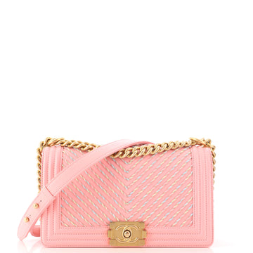 Chanel By The Sea Boy Flap Bag Chevron Embroidered Calfskin Old Medium