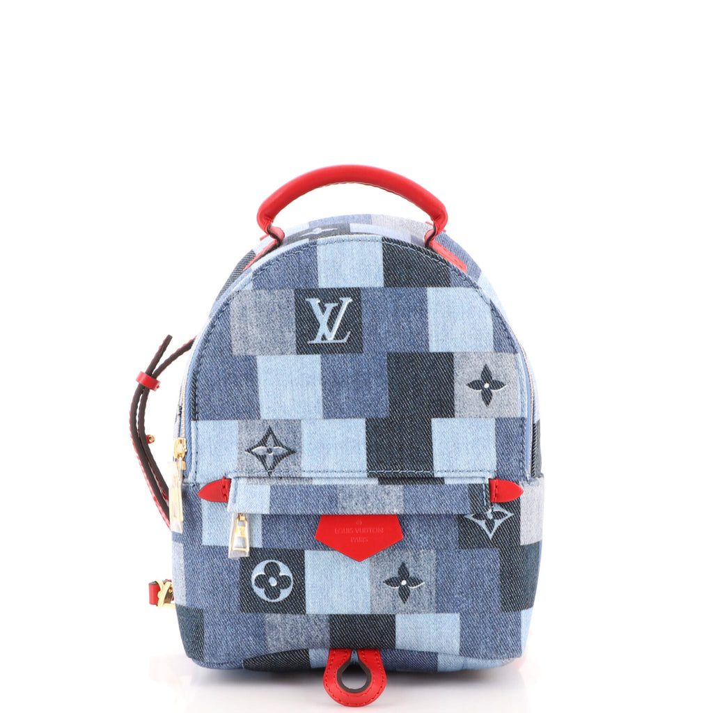 louis vuitton backpack palm springs mini price Louis Vuitton Palm Springs Backpack Damier and Monogram Patchwork Denim Mini 184294
