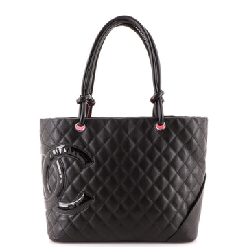 Chanel Cambon Tote Quilted Leather Large
