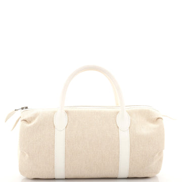 Hermes Sac Polochon Mademoiselle Toile with Leather