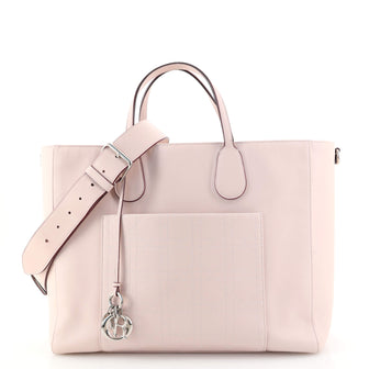Christian Dior Front Pocket Shopping Tote Leather with Cannage Quilt Detail Medium