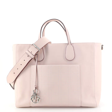 Christian Dior Front Pocket Shopping Tote Leather with Cannage Quilt Detail Medium