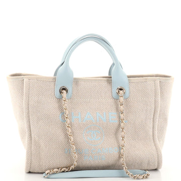 Chanel Deauville Tote Canvas and Raffia Small