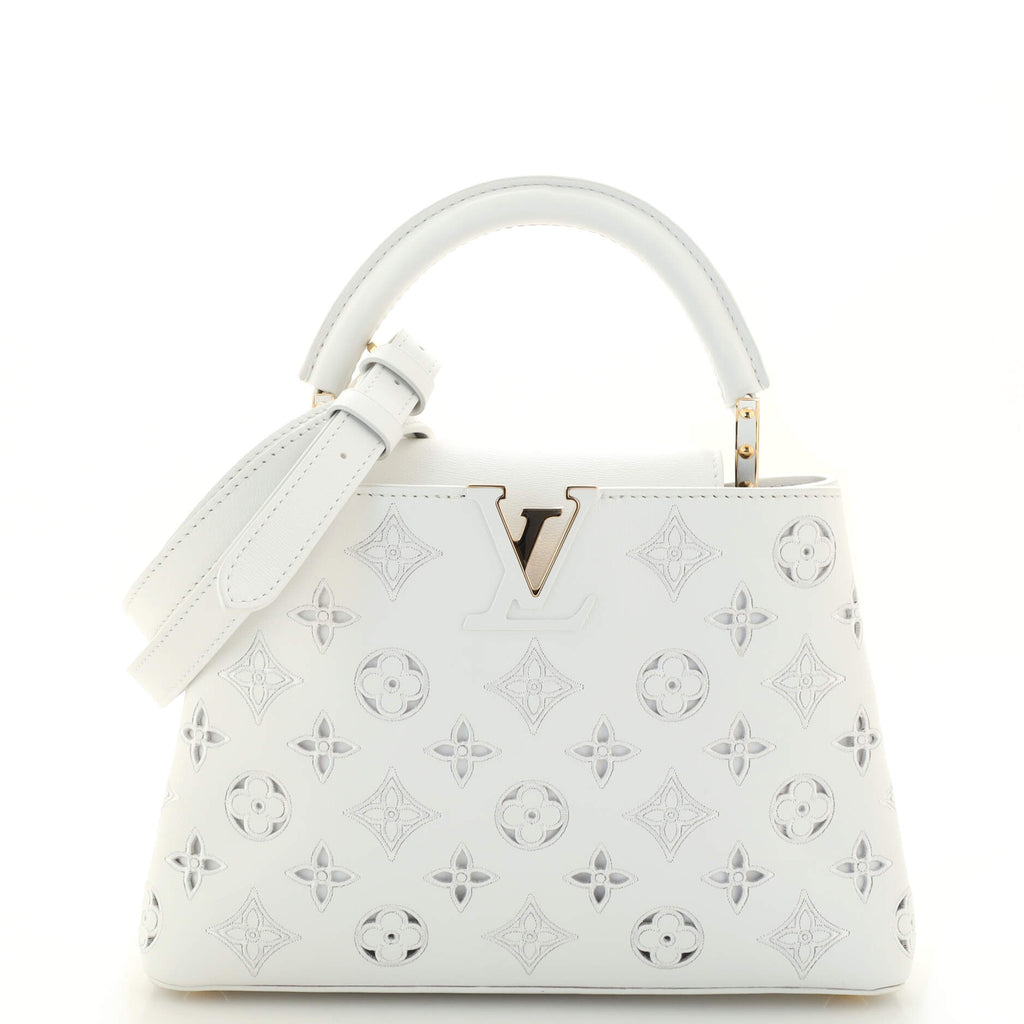 Capucines leather handbag Louis Vuitton White in Leather - 24262748