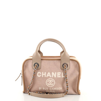 Chanel Deauville Bowling Bag Canvas Small