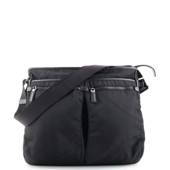 Prada Double Pocket Business Messenger Tessuto Medium