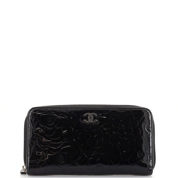 Chanel Zip Around Wallet Camellia Patent