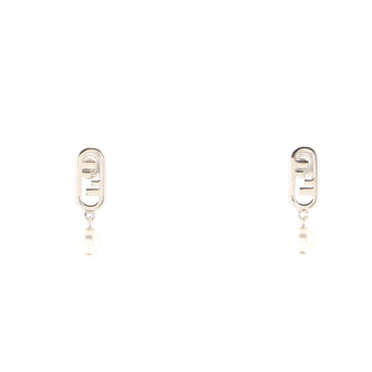 Fendi O'Lock Earrings Metal and Faux Pearl