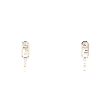 Fendi O'Lock Earrings Metal and Faux Pearl