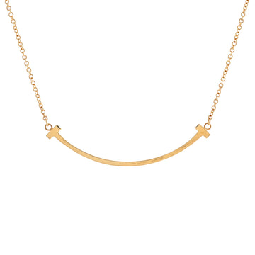 Tiffany & Co. T Smile Pendant Necklace 18K Yellow Gold Small