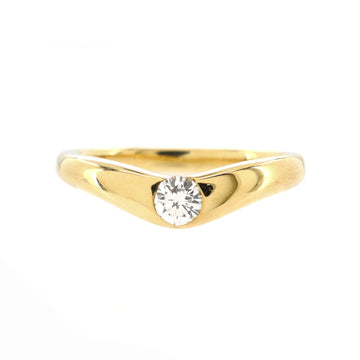 Tiffany & Co. Elsa Peretti Curved Wedding Band Ring 18K Yellow Gold with Diamond 0.18CT