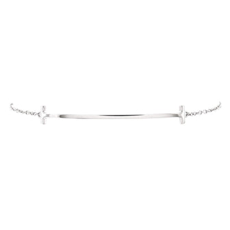 T Smile Chain Bracelet 18K White Gold Medium