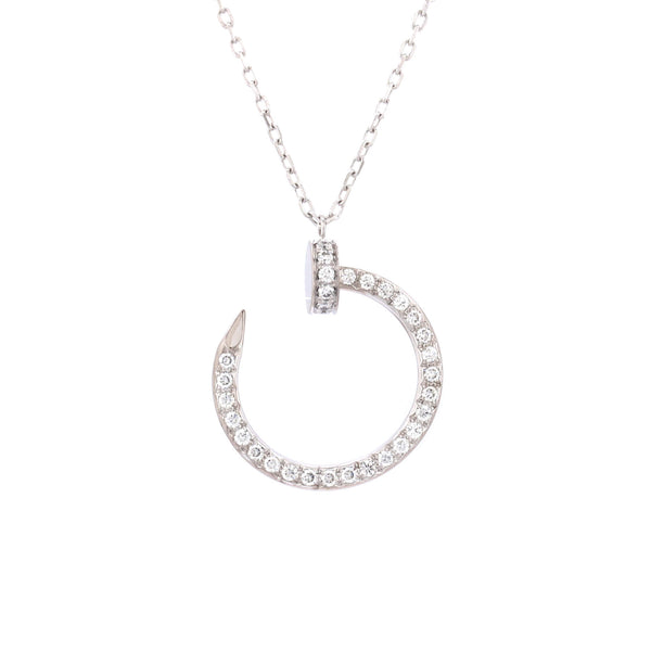 18K Gold Cartier Juste un Clou Necklace with Full Pave Diamonds | Украшения