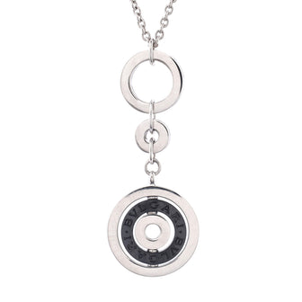 Bvlgari Astrale Cerchi Pendant Necklace 18K White Gold with Ceramic