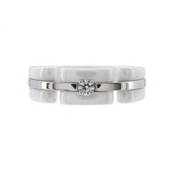 Rings Chanel Chanel Ultra Ceramic White Gold Ring 18K & Diamond T50 Ring