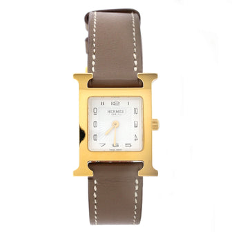 Hermes Heure H Quartz Watch Stainless Steel and Leather 21
